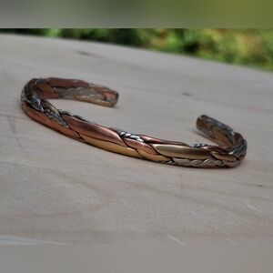 Sergio Lub California Sterling Copper Brass Twisted Cuff Bracelet